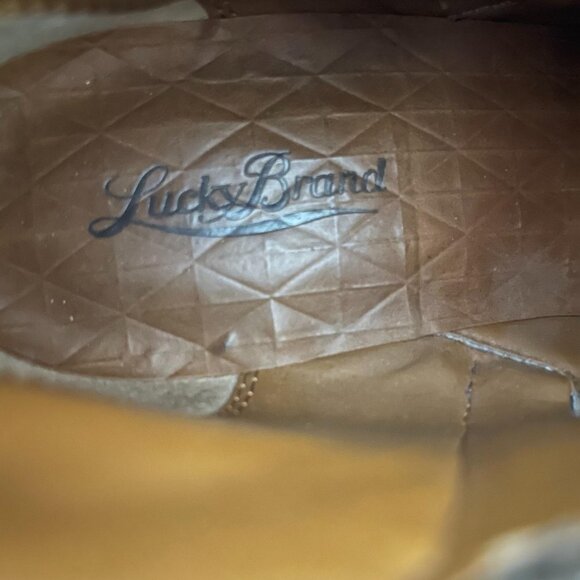 Lucky Brand Women's EUC Brown Bartalino Zipper Side Suede Ankle Booties Size 8.5 - Picture 5 of 9